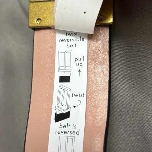 Kurt Geiger Leather Reversible Belt with Eagle Jewel Buckle - Picture 6 of 7